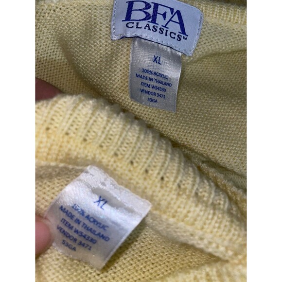 Bea Classics Women's Vintage 2pc Sweater Set size XL Butter Yellow - Picture 9 of 10